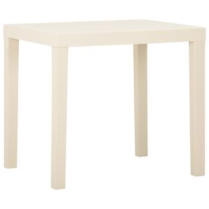 vidaXL Garden Table White Plastic Medium Lightweight Garden Table
