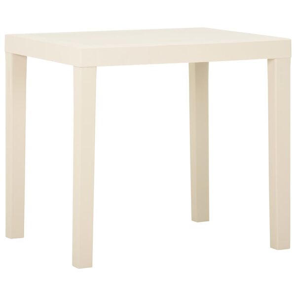 vidaXL Garden Table White Plastic Medium Lightweight Garden Table