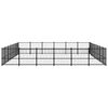 vidaXL Dog Kennel Black Powder-coated steel Large Durable Dog Kennel