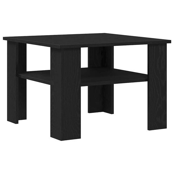 vidaXL Coffee Table Black Oak 23.62 x 23.62 x 16.54 in Engineered Wood