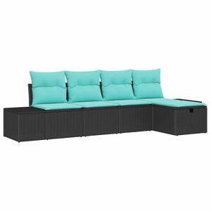 vidaXL Sofa Set with Cushion 4 pcs Poly Rattan