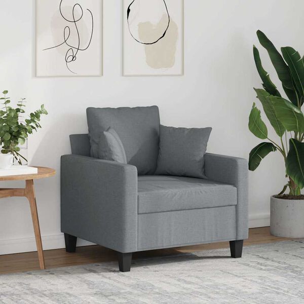 vidaXL Sofa Chair Light grey 100% polyester, metal, textilene, foam Single