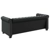 vidaXL Sofa Black Faux Leather, Wooden Frame Large Classic/Traditional