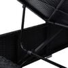 vidaXL Sun Lounger Black Poly Rattan, Powder-Coated Steel, Polyester Large