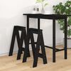 vidaXL Stool Set of 2 Black Solid pine wood 15.7 x 15.8 x 29.5 in