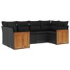 vidaXL Garden Sofa Set Black PE rattan, powder-coated steel, polyester
