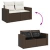 vidaXL Garden Sofa Set Brown PE Rattan Standard Adjustable Feet