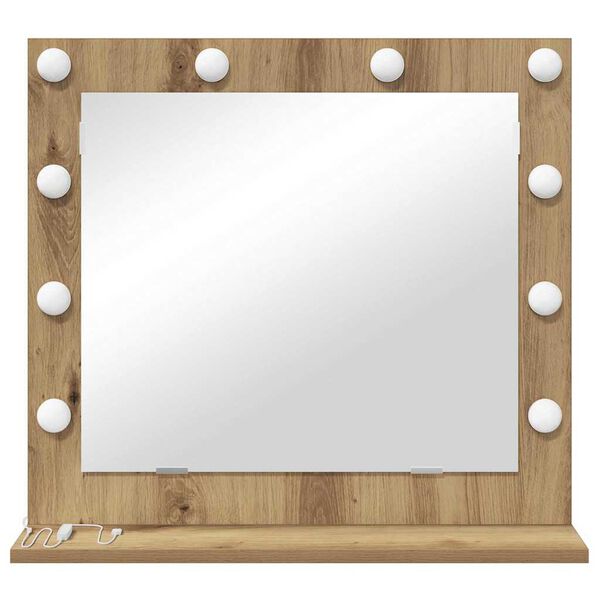 vidaXL Vanity Mirror with Mirror White 23.62 x 21.65 x 7.09 in