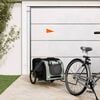 vidaXL Pet Bike Trailer Black and Grey Oxford fabric, Iron, PVC Small