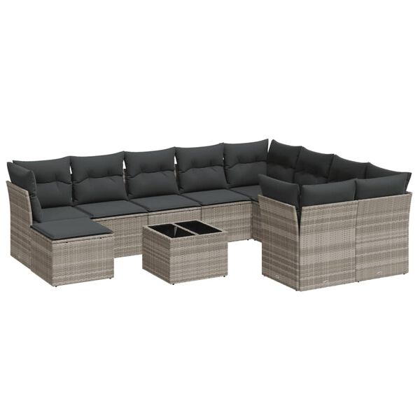 vidaXL Garden Sofa Set Light grey, Dark grey