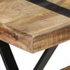 vidaXL Dining Table Natural Mango Wood Rough Mango Wood, Powder-Coated Steel