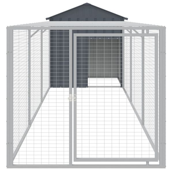 vidaXL Chicken Cage Anthracite Galvanized Steel Large Chicken Cage