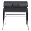 vidaXL Barrel Grill with 2 Cooking Grids Black 31.5"x37.4"x35.4" Steel
