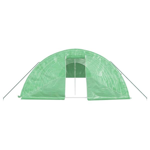 vidaXL Greenhouse Green PE (polyethylene), galvanized steel