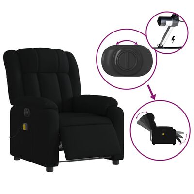 Product diagram with features like recline mechanism, remote control, and base of chair.