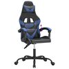 vidaXL Gaming Chair Black and Blue Faux Leather