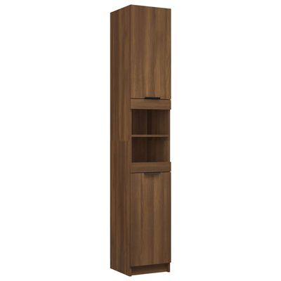 vidaXL Bathroom Cabinet Brown Oak 12.6"x13.4"x74.2" Engineered Wood