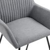 vidaXL Dining Chair Set of 4 Light Grey Fabric and powder-coated steel