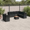 vidaXL Garden Sofa Set Black and Brown