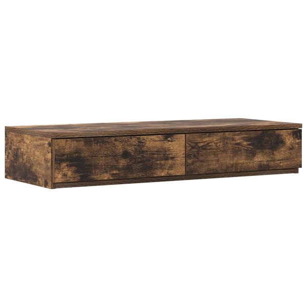 vidaXL Bed Drawers Smoked Oak 35.43 x 14.37 x 6.50 in Engineered Wood