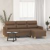 vidaXL 3-Seater Sofa with Footstool Brown