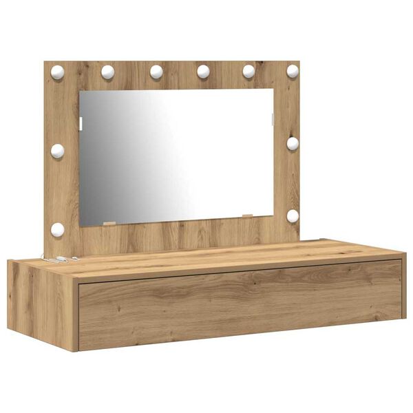 vidaXL Dressing Table Brown 39.37 x 15.75 x 27.56 in Engineered Wood