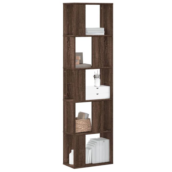 vidaXL Bookcase Brown oak Engineered wood Large Bookcase Rectangular
