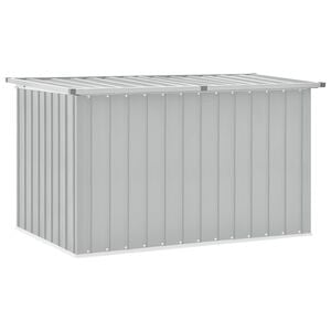 vidaXL Storage Box Grey Galvanized steel, Plastic Large