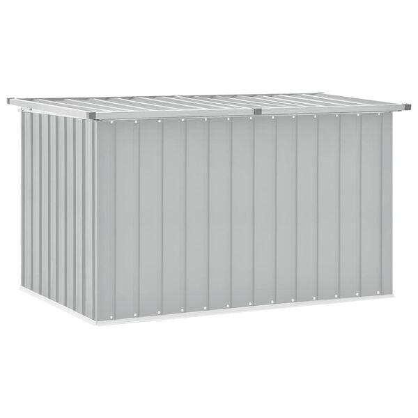 vidaXL Storage Box Grey Galvanized steel, Plastic Large