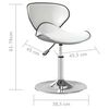 vidaXL Dining Chair White Faux leather, Chrome steel Medium Swivel