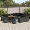 vidaXL Garden Sofa Set with Cushion with Storage 12 pcs Black