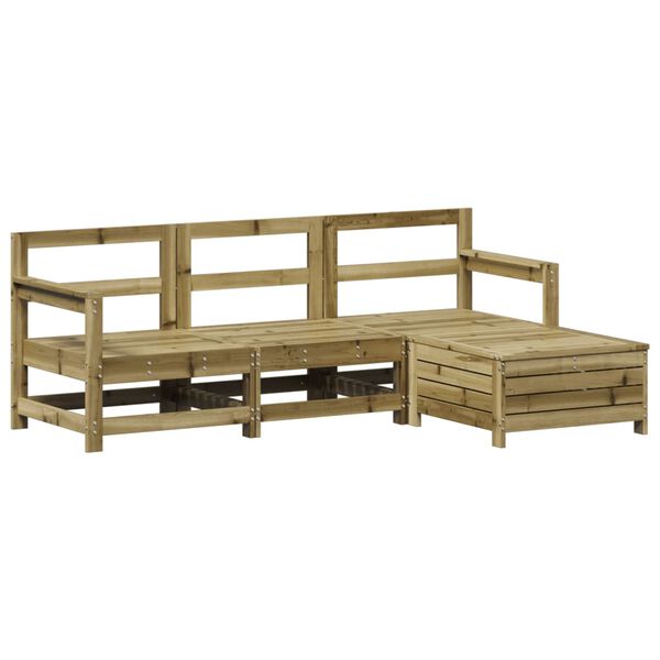 vidaXL Garden Sofa Set Natural wood Treated pinewood Large Modular