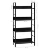 vidaXL Shelf Cabinet Black Engineered Wood, Steel Medium Shelf Cabinet