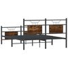 vidaXL Bed Frame Smoked oak Engineered wood and steel Double Bed Frame