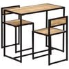 vidaXL Dining Set Natural wood and black