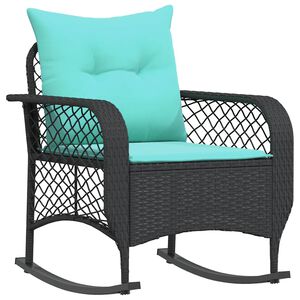 vidaXL Patio Rocking Chair Black, Turquoise