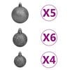 vidaXL Artificial Hinged Christmas Tree 150 LEDs & Ball Set 47.2"