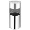 vidaXL Ashtray Dustbin Silver Stainless Steel Medium Removable Covers