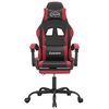 vidaXL Gaming Chair with Footrest Black and Wine Red Faux Leather