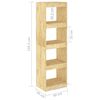 vidaXL Book Cabinet Room Divider Natural Pine Solid Pinewood Medium