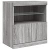 vidaXL Sideboard Gray Sonoma Engineered Wood, Glass Large Sideboard