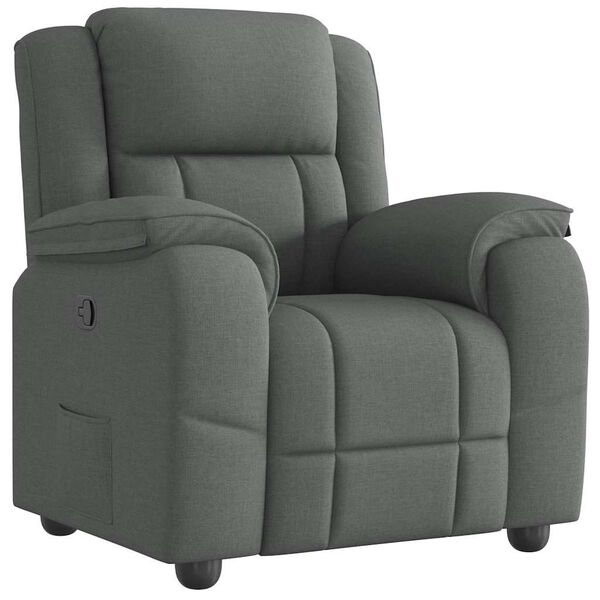 vidaXL Recliner Chair Dark Grey Fabric (100% polyester), metal, plywood