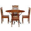 vidaXL Dining Table Set Brown Solid Acacia Wood and Steel Legs Medium