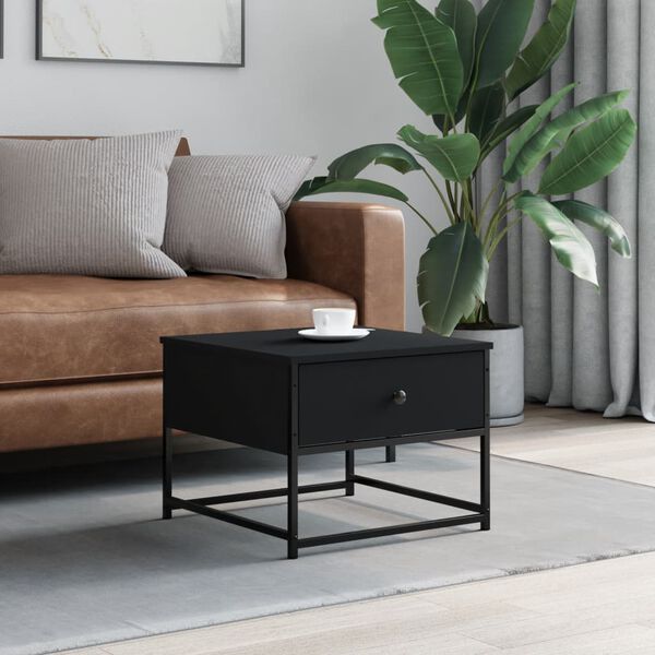 vidaXL Coffee Table Black Engineered wood, metal Medium Coffee Table