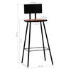 vidaXL Bar Set Multicolour Solid reclaimed wood, powder-coated steel