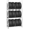 vidaXL 3-Layer Tire Racks 4 pcs Silver 43.3"x15.7"x78.7" Steel