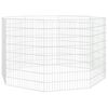 vidaXL Animal Enclosure Silver Galvanized Iron 8 Panels Adjustable