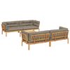 vidaXL Pallet Sofa Set Taupe Solid Acacia Wood, 100% Polyester Fabric