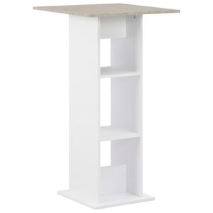 vidaXL Bar Table White with concrete top Engineered wood 23.6x23.6x43.3 in