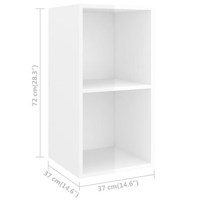 vidaXL 3 Piece TV Cabinet Set High Gloss White Chipboard